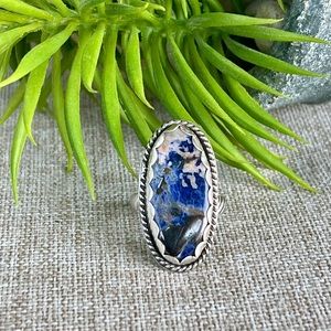 NWT‎ Handmade Sterling Silver Sodalite Gemstone Ring Size 6.5